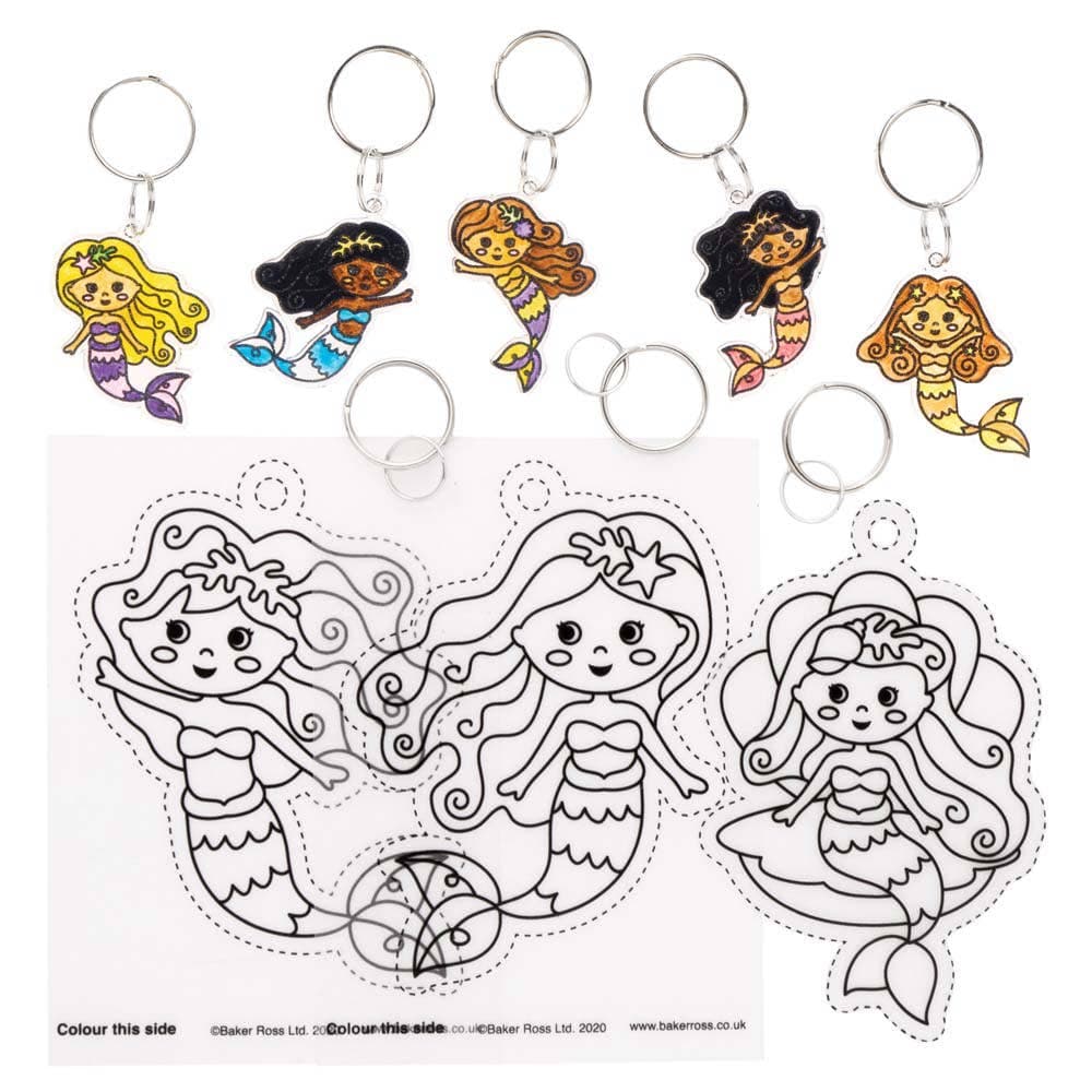Mermaid Super Shrink Keyrings (Pack of 8) Small Toys