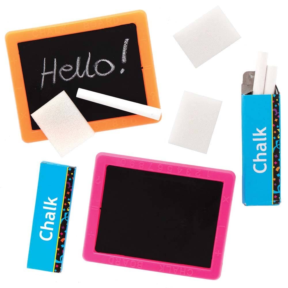 Mini Chalkboard Sets (Pack of 5) Drawing 5 assorted frame colours - Yellow, Pink, Blue, Green & Orange
