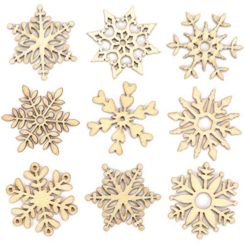 Mini Wooden Snowflake Toppers (Pack of 45) Craft Blanks & Bases