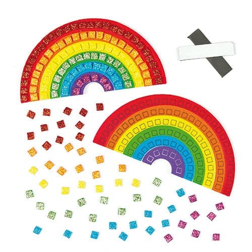 Rainbow Mosaic Magnet Kits (Pack of 4) Art Craft Kits