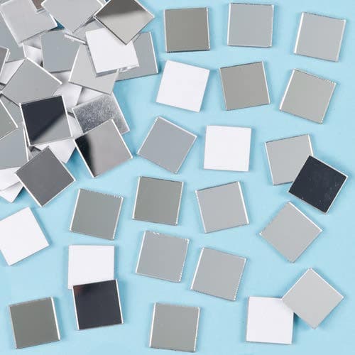 Mosaic Self-Adhesive Mirror Tiles (Pack of 100) Tile Size 13mm, Self-Adhesive Backing, Strong Acrylic