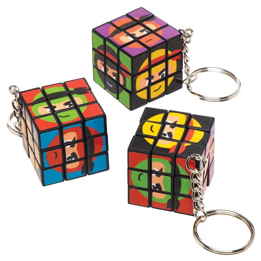 Ninja Puzzle Cube Keyrings (Pack of 4) Creative Play Toys