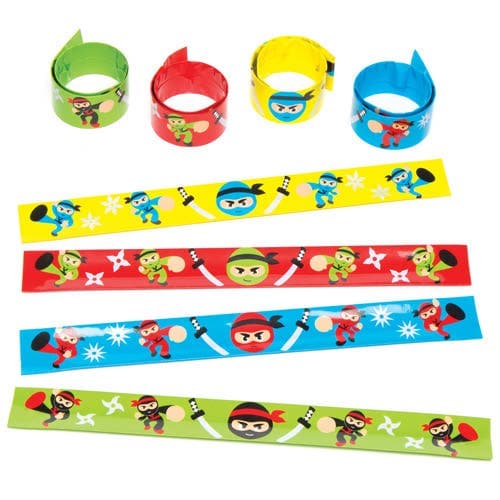 Ninja Slap-on Cuffs (Pack of 4) Cuff colours - Red, Green, Blue & Yellow