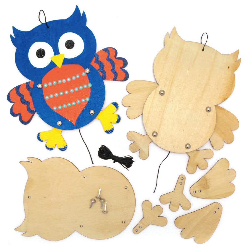 Owl Wooden Puppet Kits (Pack of 4) Art Craft Kits