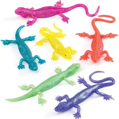 Stretchy Lizards (Pack of 8) Soft & Sensory Toys, Party Bag Fillers, 4 Assorted Designs, Age 3+