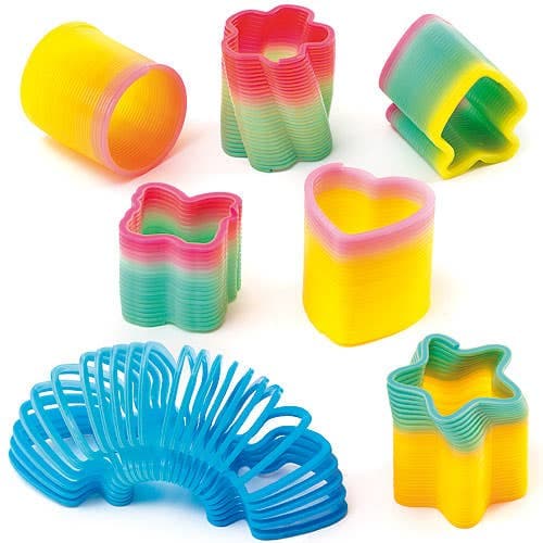 Mini Rainbow Springs (Pack of 12) 6 Assorted Designs, Fun Shapes, Great For Party Bags