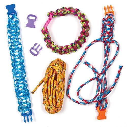 Paracord Bracelet Kits (Pack of 6) Range Of Cord Colours, 275cm Cord Length, Jewellery Making, Makes 6 Bracelets