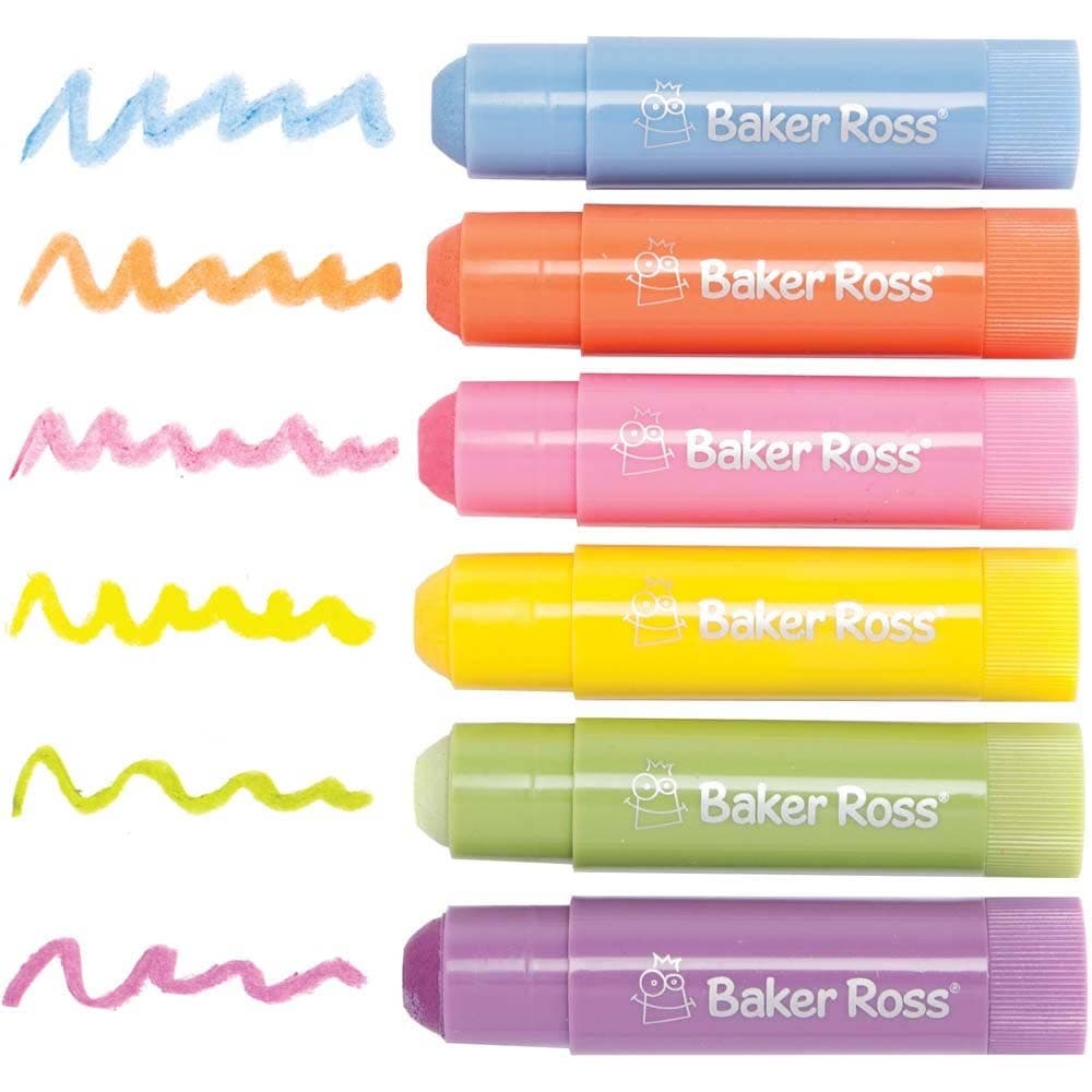 Pastel Solid Poster Paint Sticks (Pack of 6) Solid & Vibrant Paints, Multi-Surface, Mess Free, 10g Per Stick