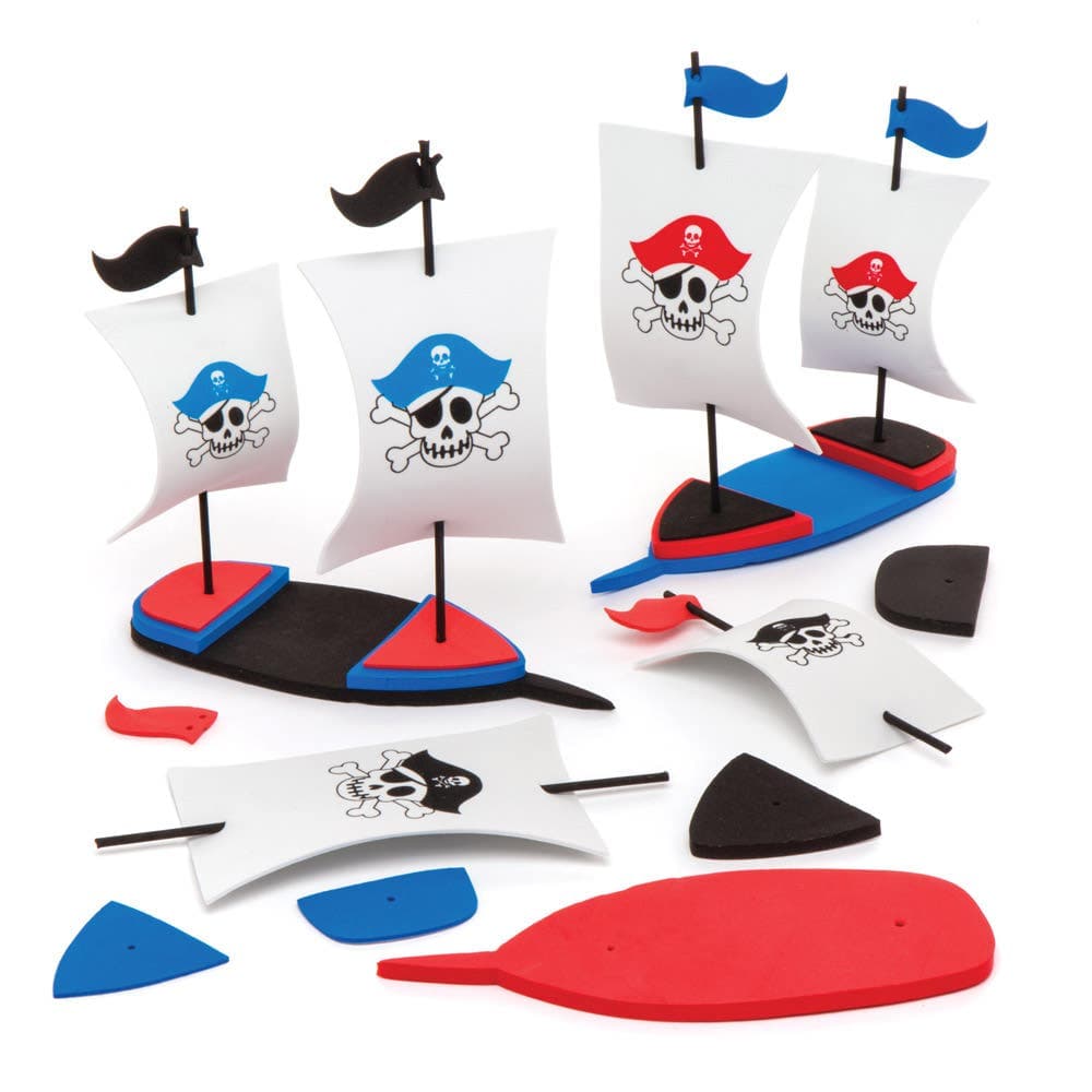 Pirate Ship Kits (Pack of 3) Art Craft Kits