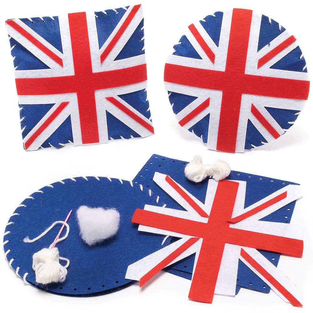 Union Jack Cushion Sewing Kits (Pack of 2) Sewing & Weaving Craft Kits