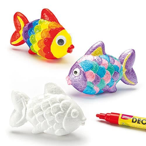 Polystyrene Fish (Pack of 6) Decorate Your Own Fish, Approx Size 10cm, Craft Blanks & Bases
