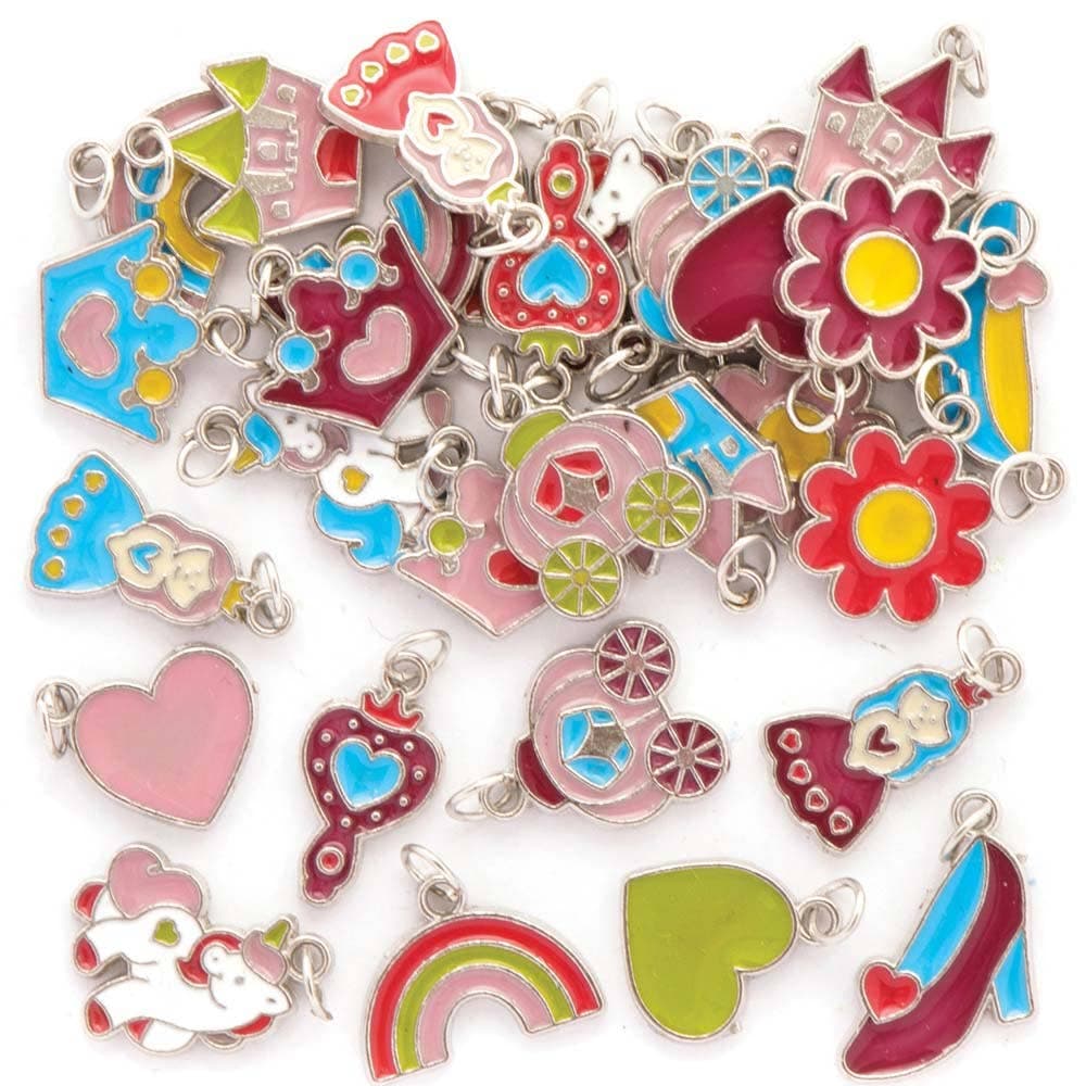 Princess Charms (Pack of 30) Metal Charms, 30 Assorted Designs Jewellery & Bracelet Making