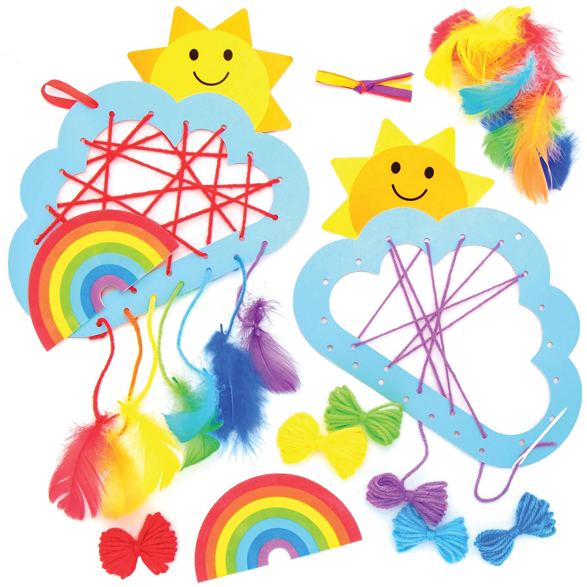 Rainbow Dreamcatcher Kits (Pack of 4) Decoration Craft Kits