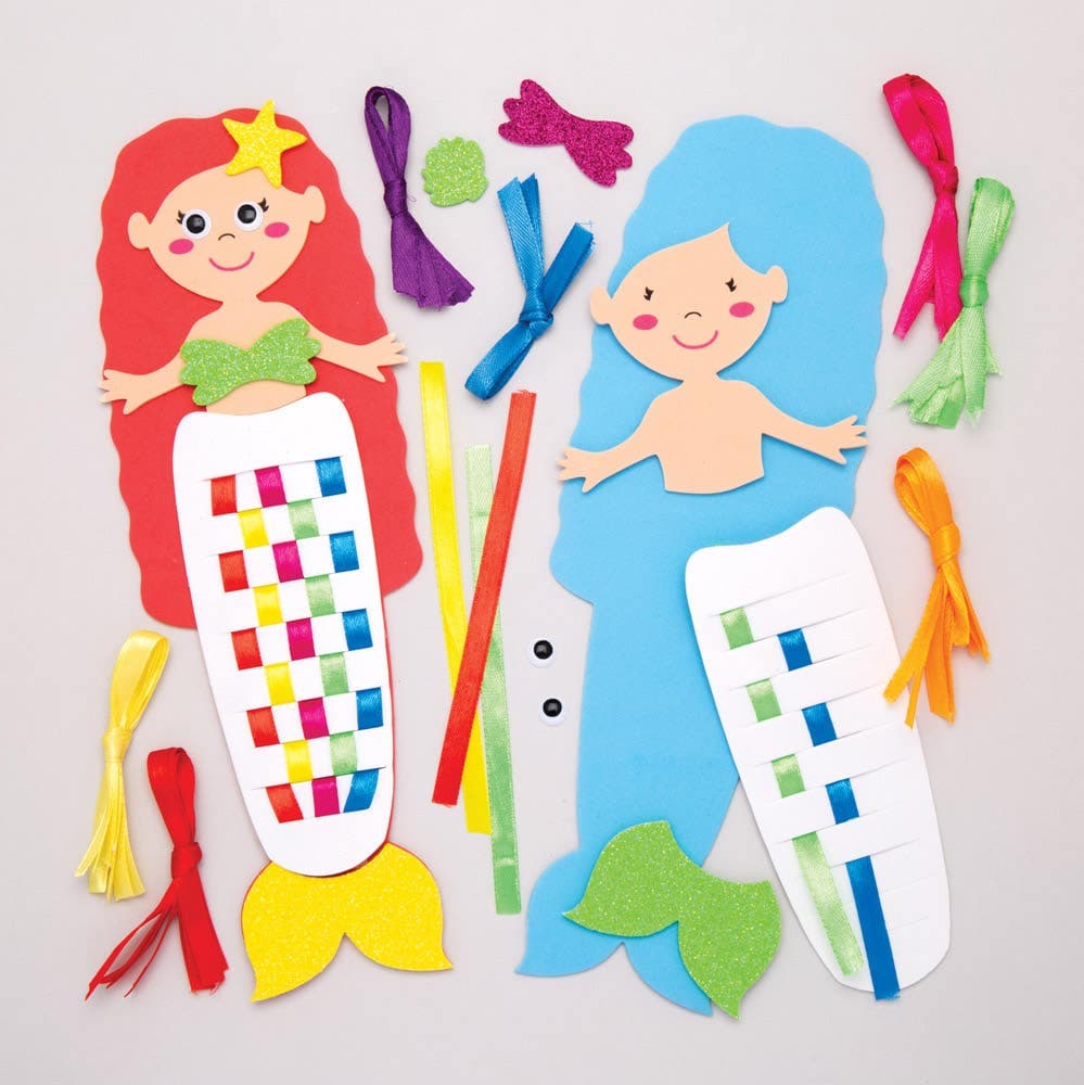 Rainbow Mermaid Weaving Kits (Pack of 6) Sewing & Weaving Craft Kits
