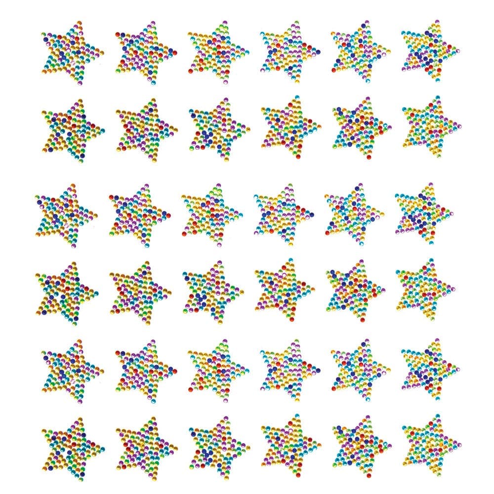Rainbow Star Crystal Gem Stickers (Pack of 12) Stickers