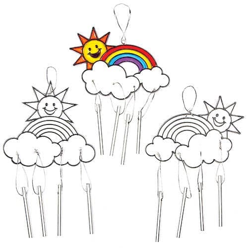 Rainbow Suncatcher Windchimes (Pack of 4) Nature Craft Kits