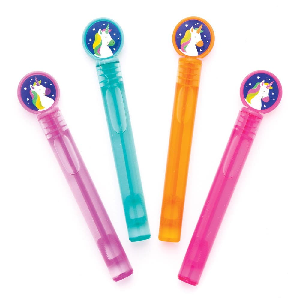 Rainbow Unicorn Touchable Bubbles (Pack of 8) Pocket Money Toys 4 assorted colours - Pink, Orange, Purple & Turquoise