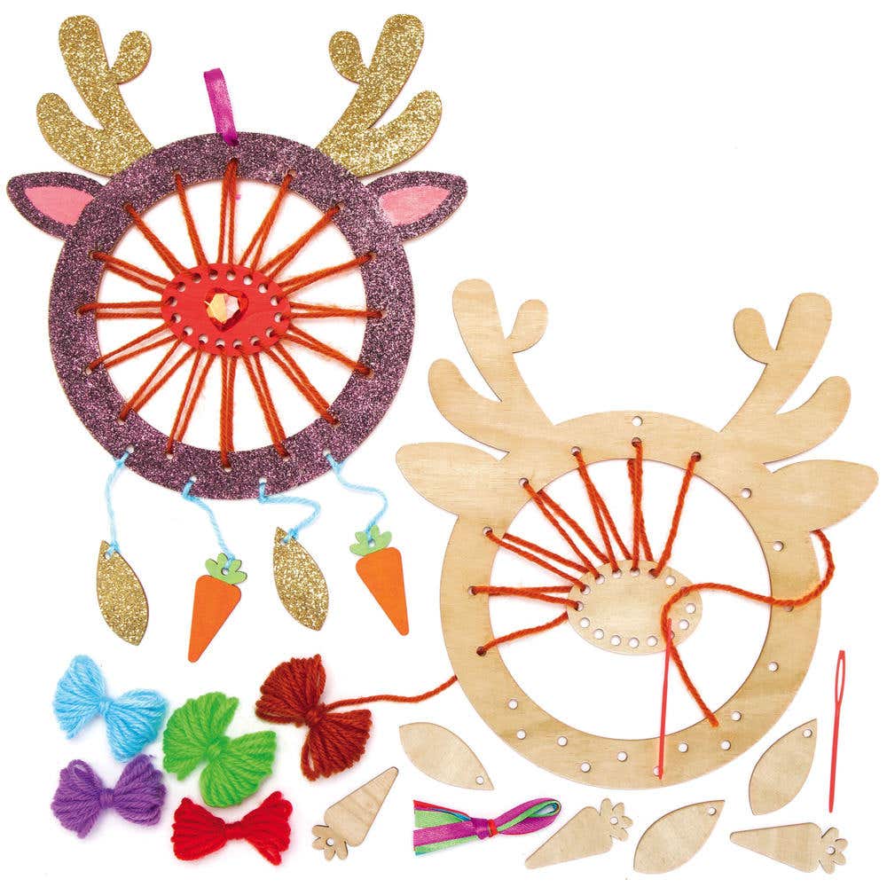 Reindeer Wooden Dreamcatcher Kits (Pack of 4) Christmas Crafts