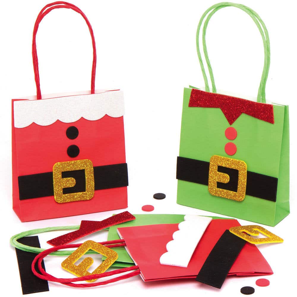 Santa & Elf Gift Bag Kits (Pack of 4) Christmas Party Supplies