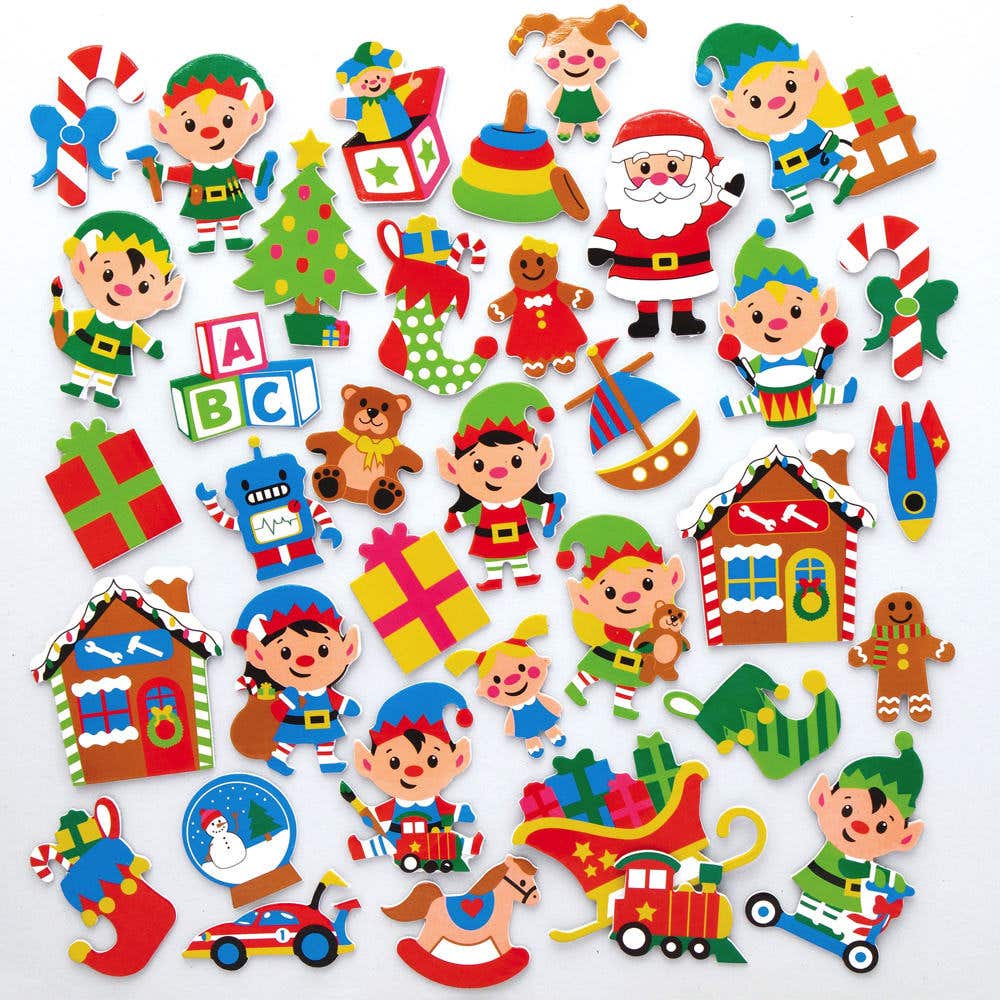 Santa's Workshop Foam Stickers (Pack of 200) Christmas Craft Supplies