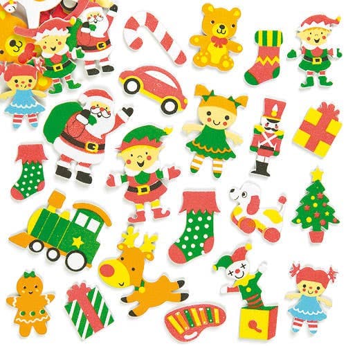 Santa's Workshop Stickers (Pack of 100) Christmas Craft Supplies