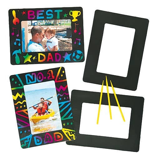 Scratch Art Photo Frames (Pack of 8) Art Craft Kits, Frame Size 21.5cm x 16cm, Scratch Your Own Design