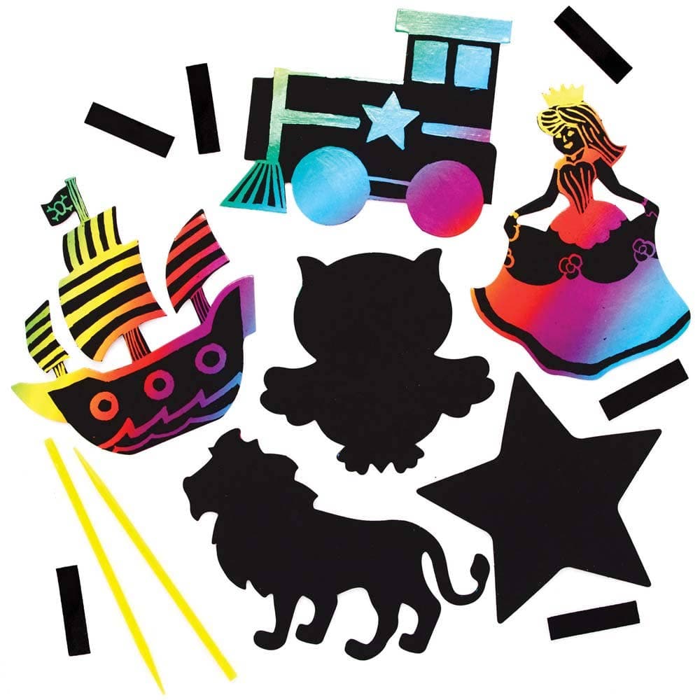 Scratch Art Magnets Value Pack (Pack of 20) Range Of Designs, Decorate & Personalise