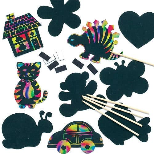 Novelty Scratch Art Magnets (Pack of 10) Art Craft Kits