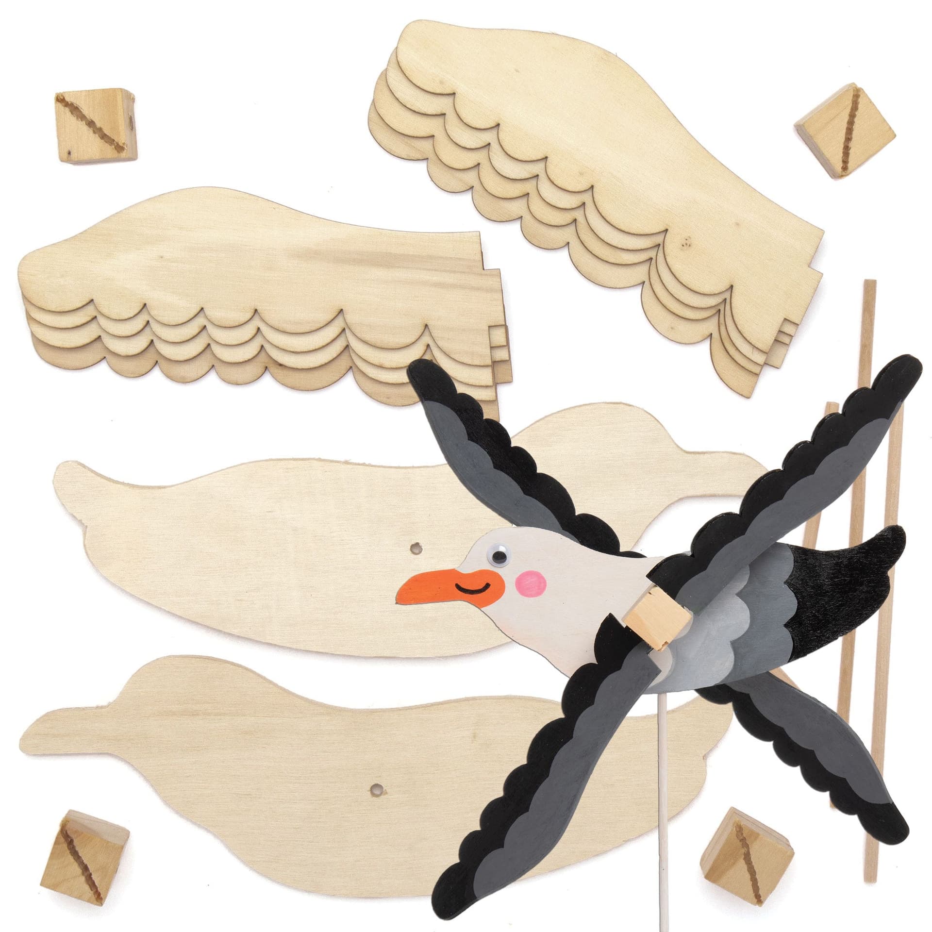 Seagull Wooden Windmill Kits (Pack of 2) Nature Craft Kits