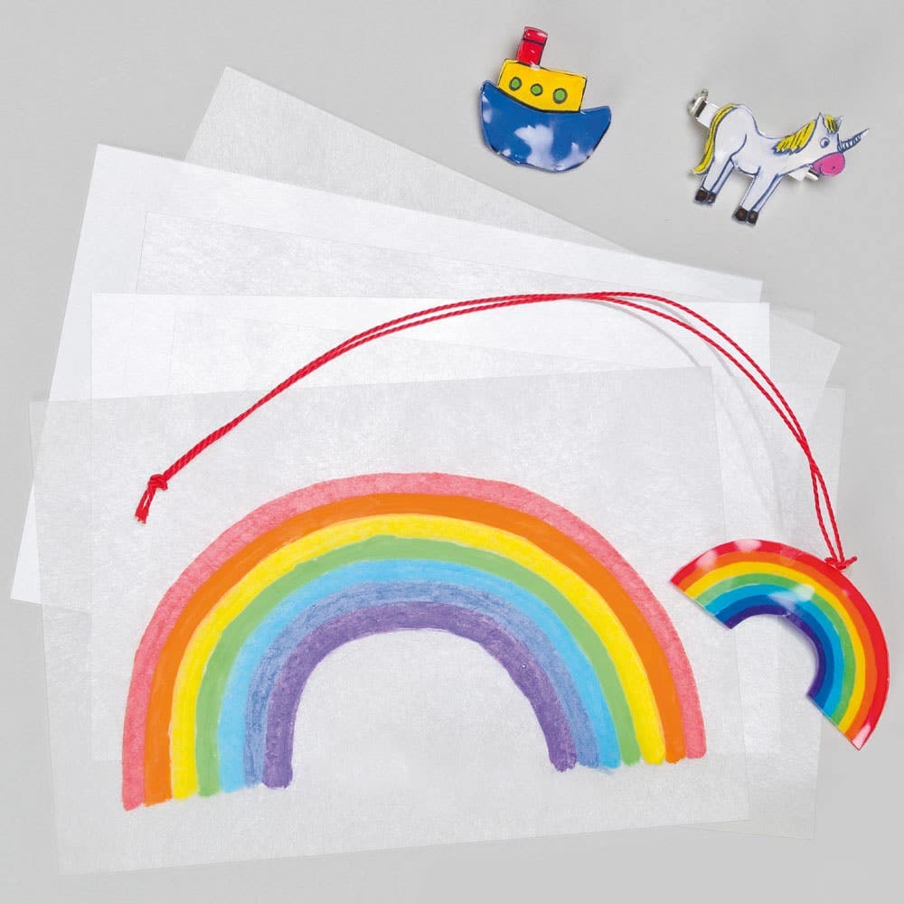 Super Shrink Sheets (Pack of 10) Shrinks 7x Smaller, Sheet Size Approx. 15cm x 10cm, Design Your Own