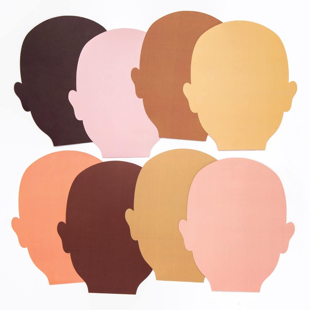 Skin Tone Face Cut-Outs (Pack of 56) Craft Blanks & Bases 8 assorted skin tone colours