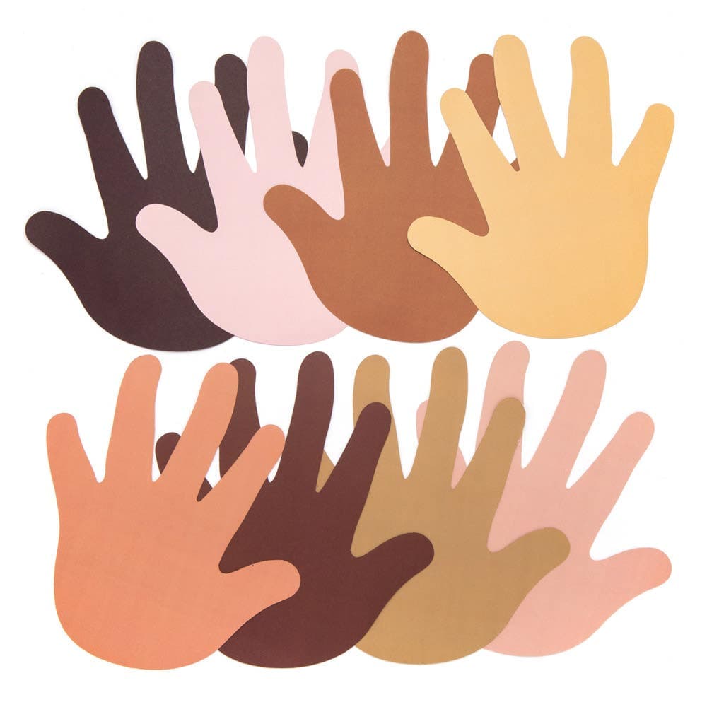 Skin Tone Hand Cut-Outs (Pack of 56) Craft Blanks & Bases 8 assorted skin tone colours