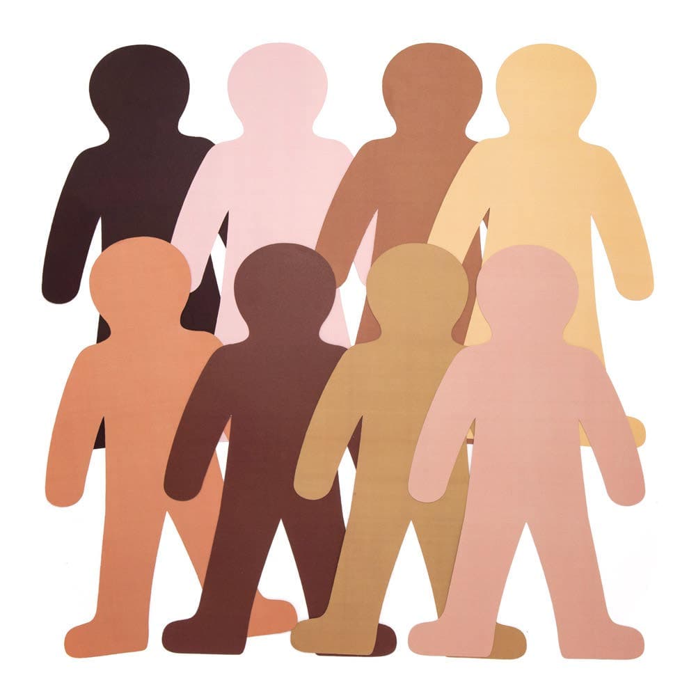 Skin Tone People Cut-Outs (Pack of 56) Craft Blanks & Bases 8 assorted skin tone colours
