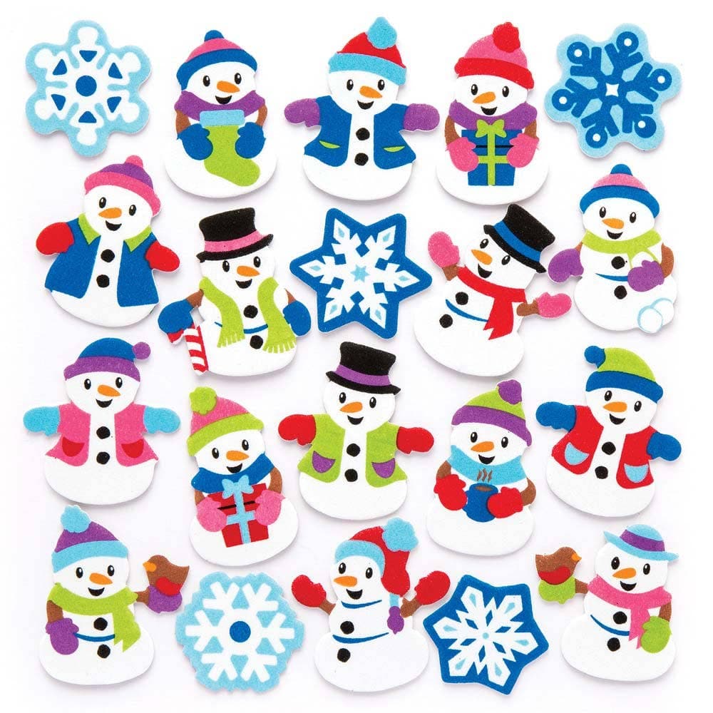 Snowman Foam Stickers (Pack of 120) Christmas Craft Supplies