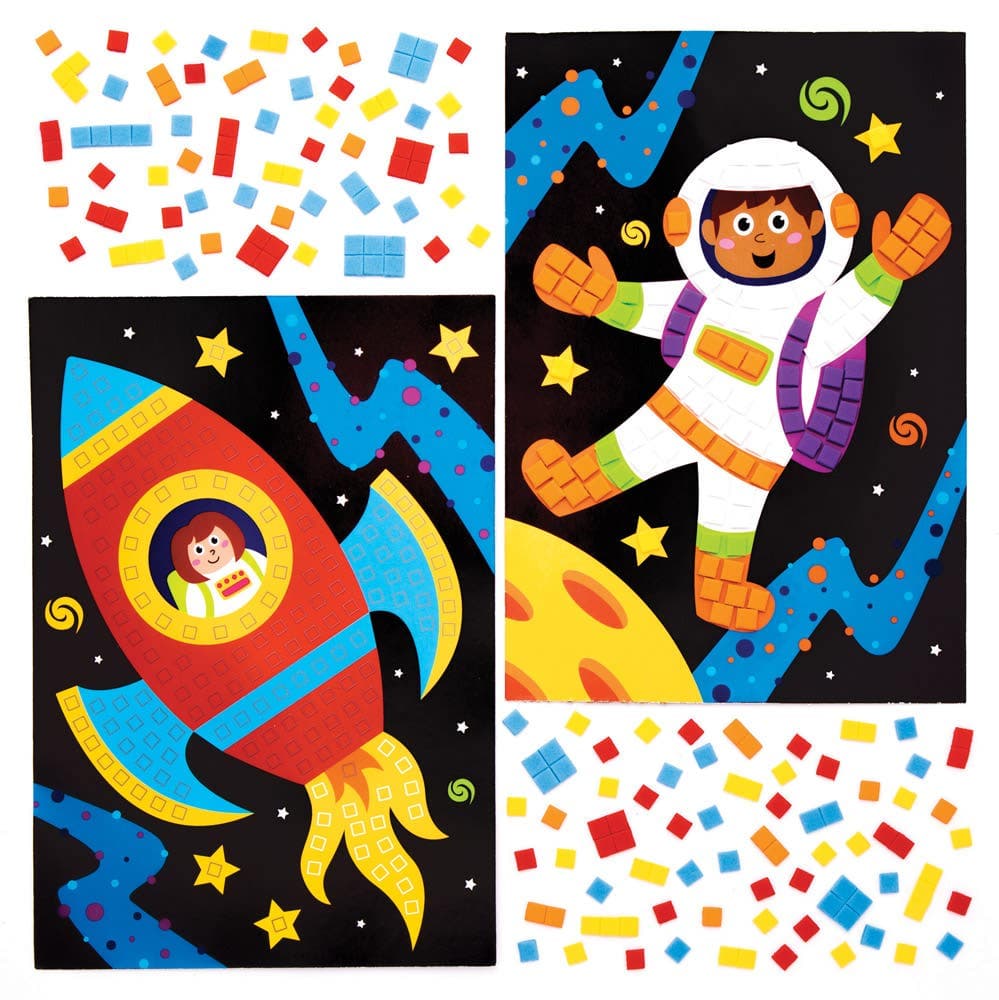 Solar System Mosaic Kits (Pack of 4) Craft Kits For Kids