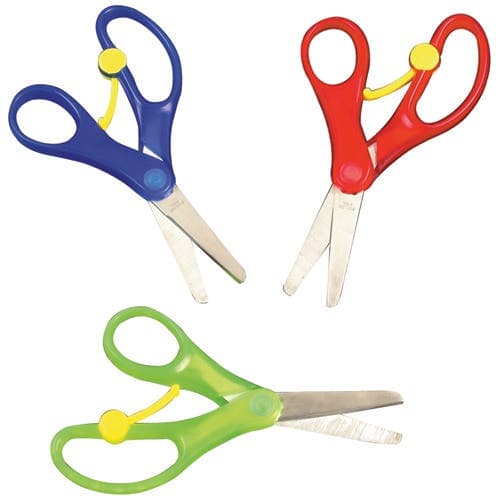 Spring-Loaded Scissors (Pack of 3) Easy Cut, Easy Grip Handles, Size 13cm, Stainless Steel Blades
