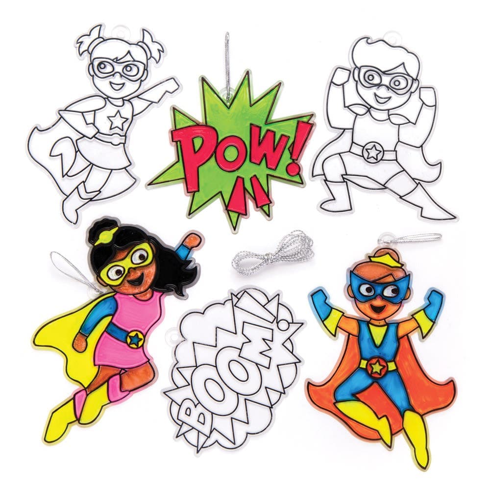Star Superhero Suncatchers (Pack of 8) Decoration Craft Kits