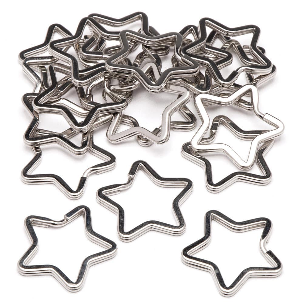 Star Shaped Split Metal Rings (Pack of 20) Jewellery