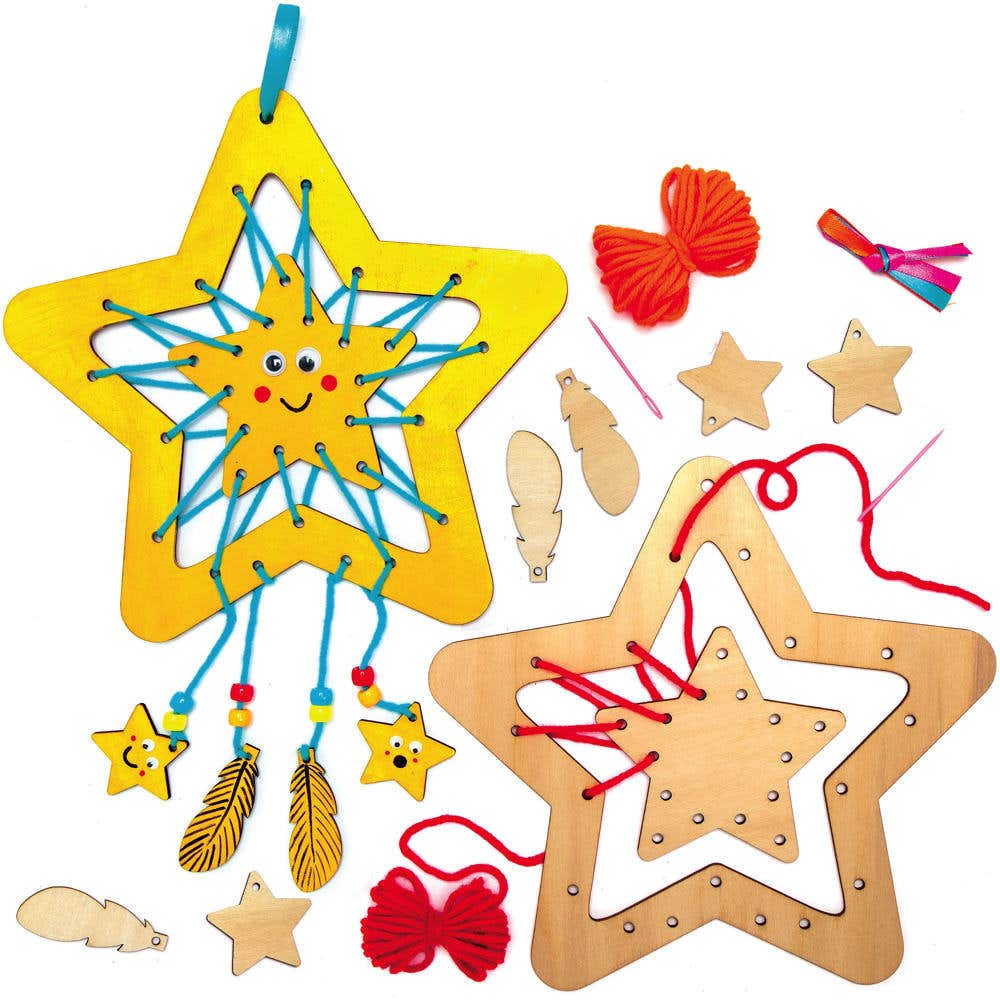 Star Wooden Dreamcatcher Kits (Pack of 4) Decoration Craft Kits