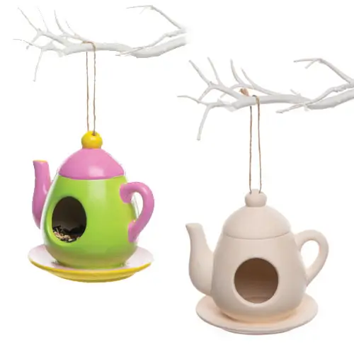 Teapot Ceramic Bird Feeders (Box of 2) Nature Craft Kits