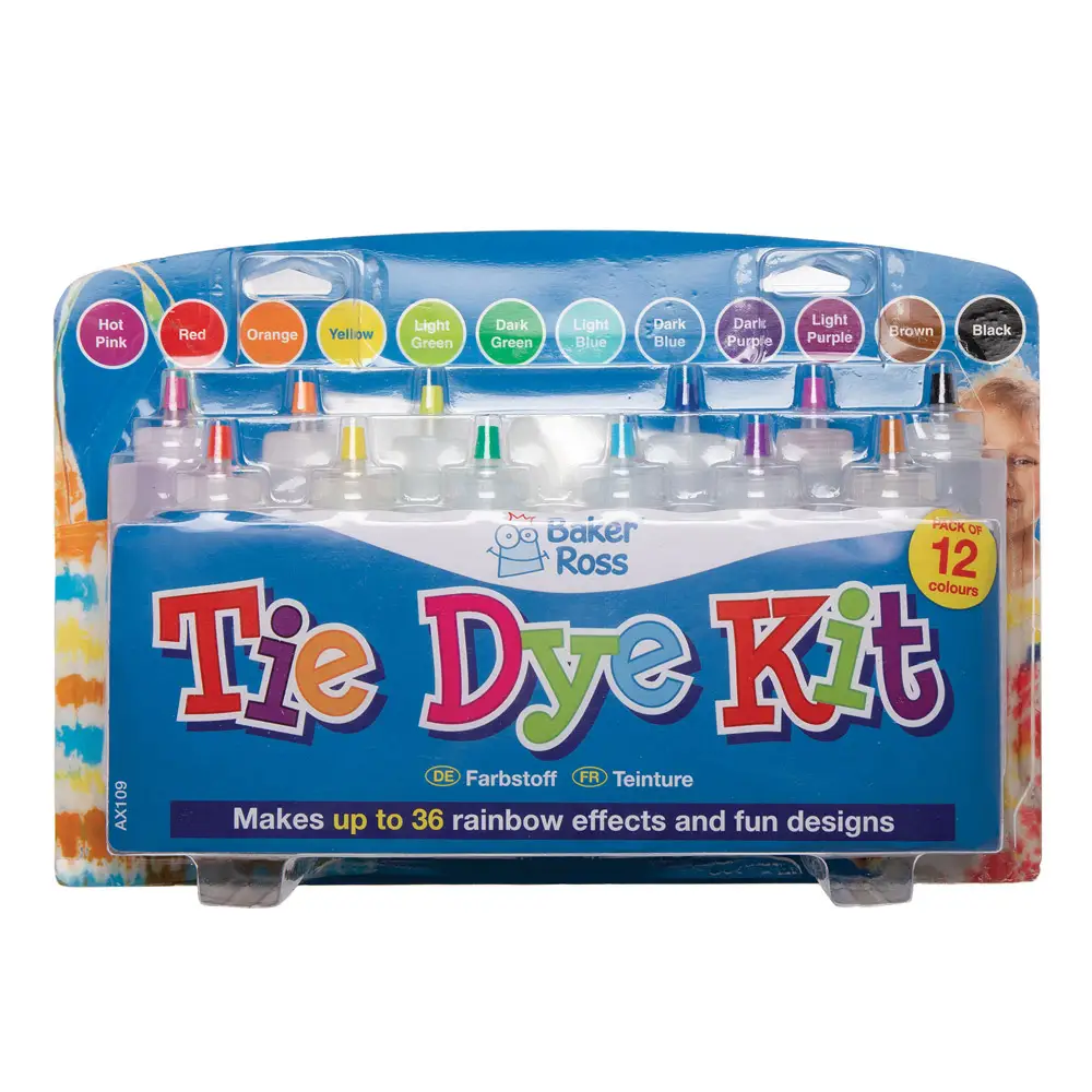 Tie-Dye Classpack (Each Kit) Paints, 12 Assorted Colours, Instructions Included