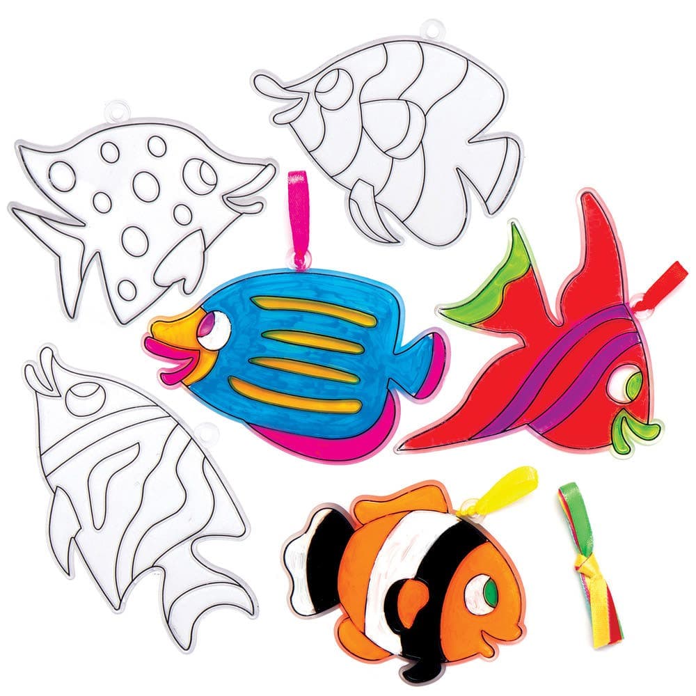 Tropical Fish Suncatchers (Pack of 10) Decoration Craft Kits