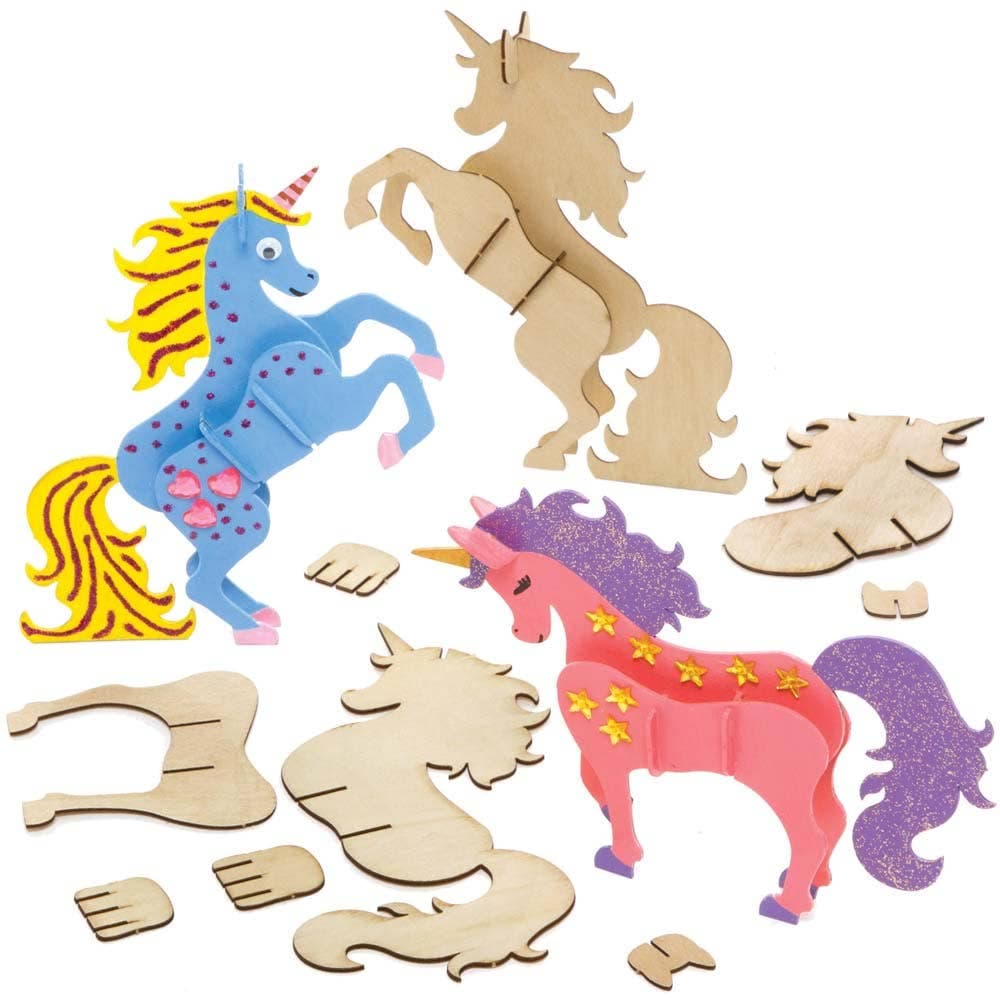 Unicorn 3D Woodcraft Kits (Pack of 4) Art Craft Kits