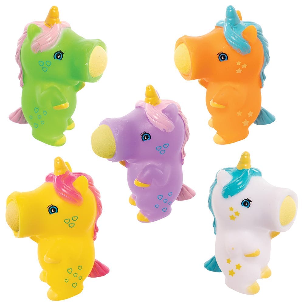 Unicorn Ball Poppers (Pack of 5) Pocket Money Toys 5 unicorn colours - Orange, Green, Yellow, Purple & White