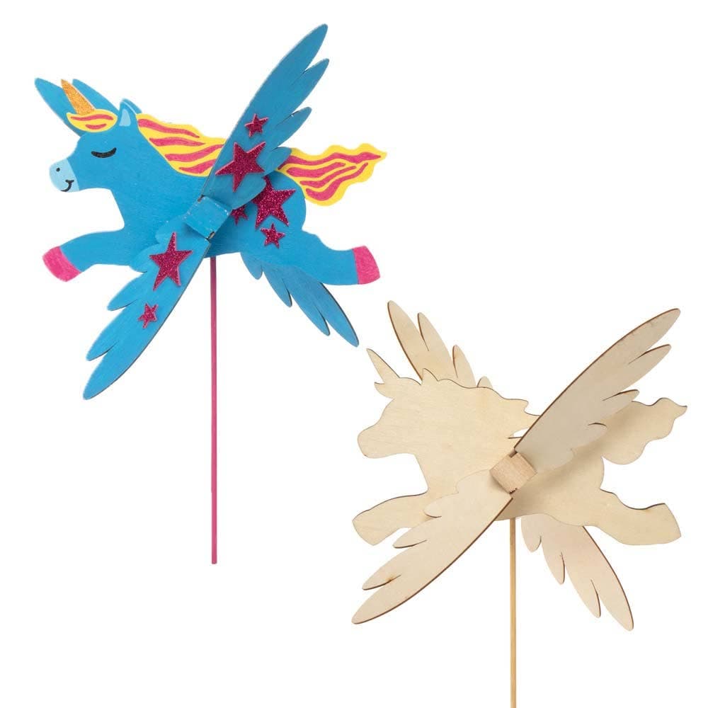 Unicorn Wooden Windmill Kits (Pack of 3) Nature Craft Kits