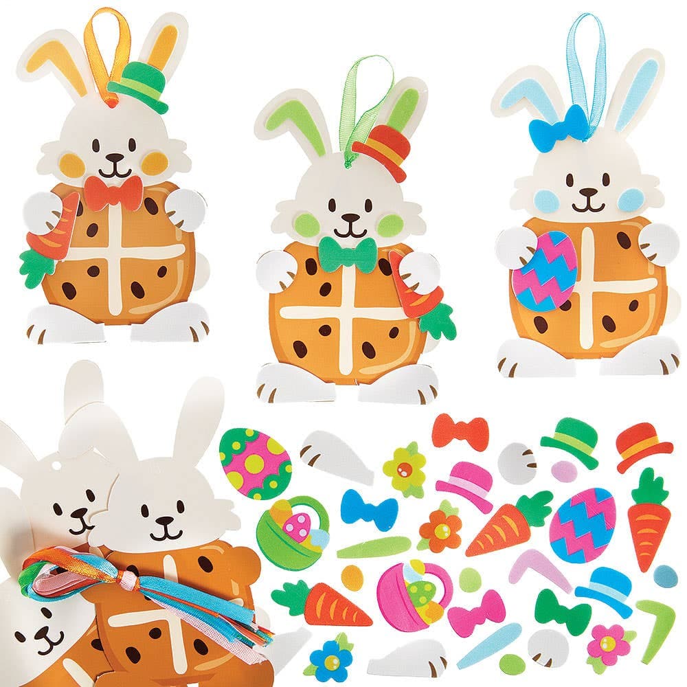 Hot Cross Bunny Mix & Match Decoration Kits (Pack of 8)
