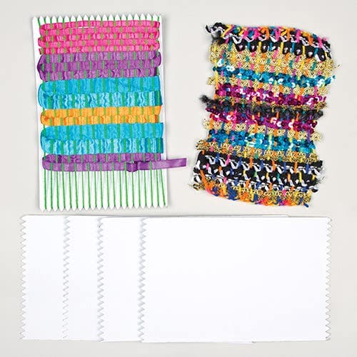 Weaving Cards Classpack (Pack of 30) Sewing & Weaving Craft Kits, Ideas Sheet Included, 22cm x 14cm