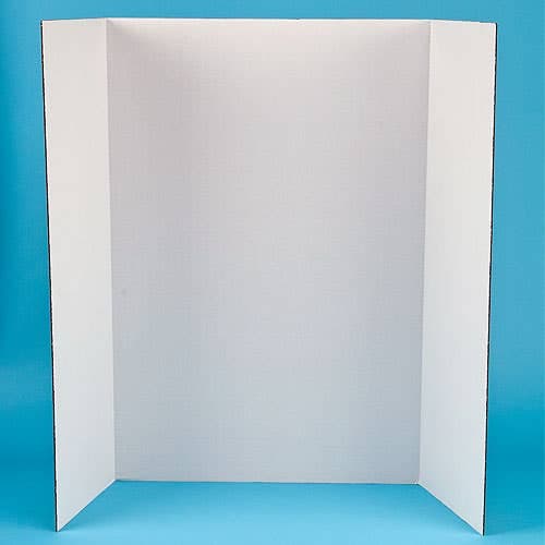White Tri-Fold Presentation Boards 122cm x 91cm Pack of 4, Display Board For School Projects, Classroom Supplies