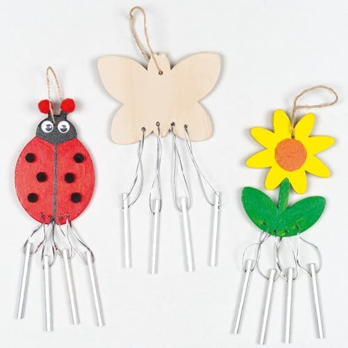 Wildlife Wooden Windchimes (Pack of 4) Nature Craft Kits