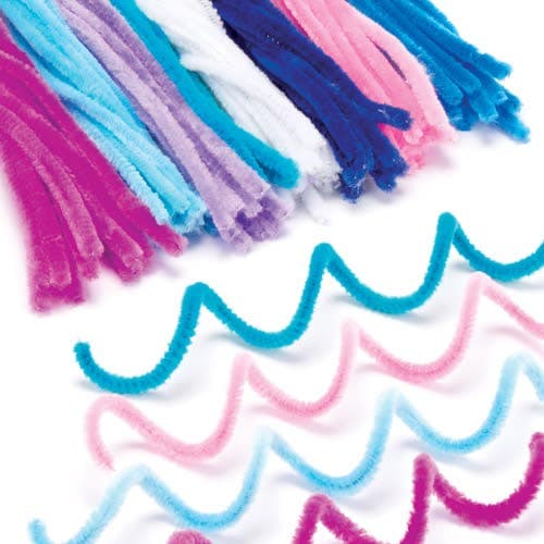 Winter Pipe Cleaners Value Pack (Pack of 120) 8 Assorted Colours, Size 30cm x 6mm, Easy Mould, DIY Crafts